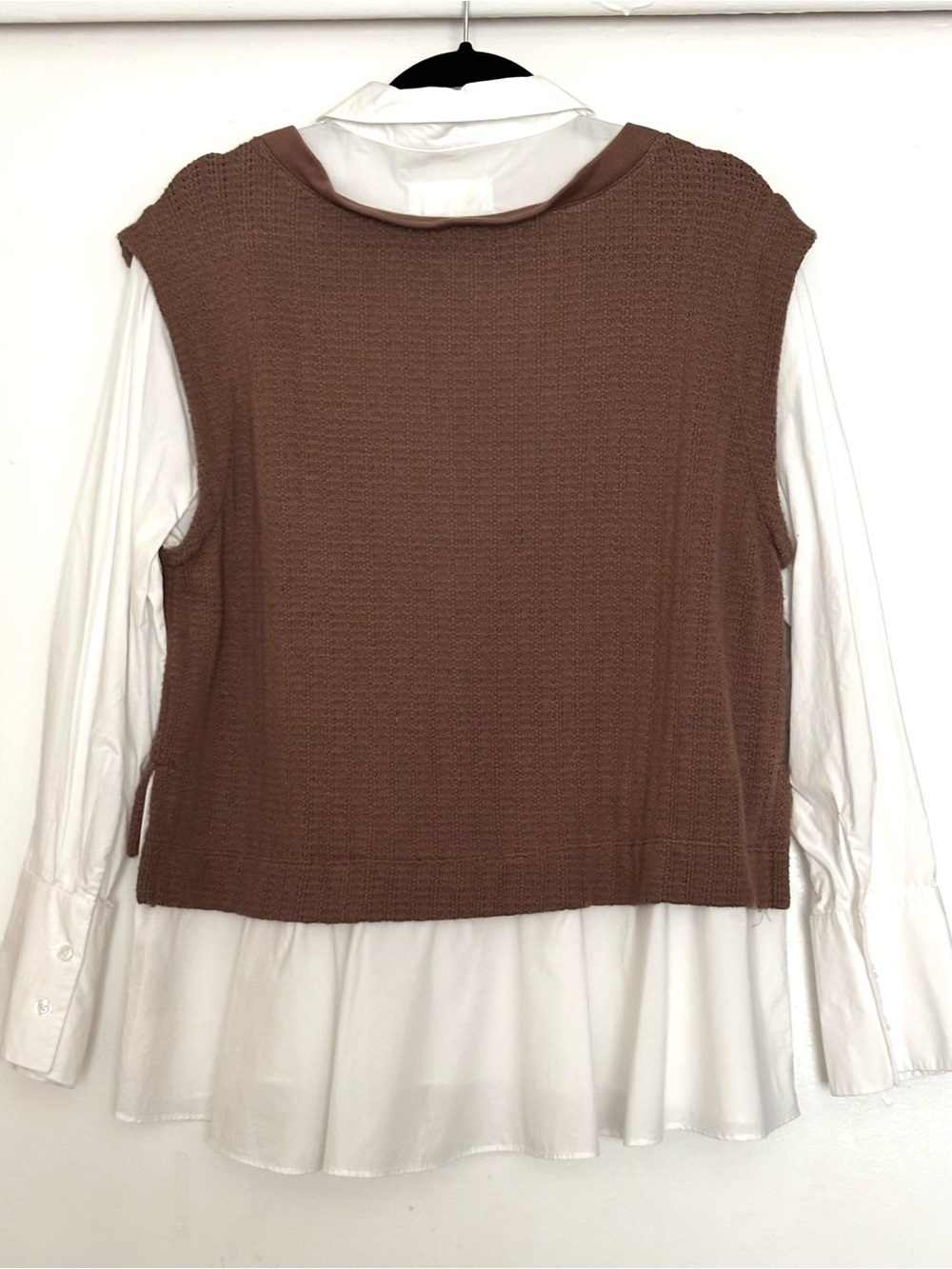 By Anthropologie Twofer Sweater Vest Size Medium - Picture 3 of 5